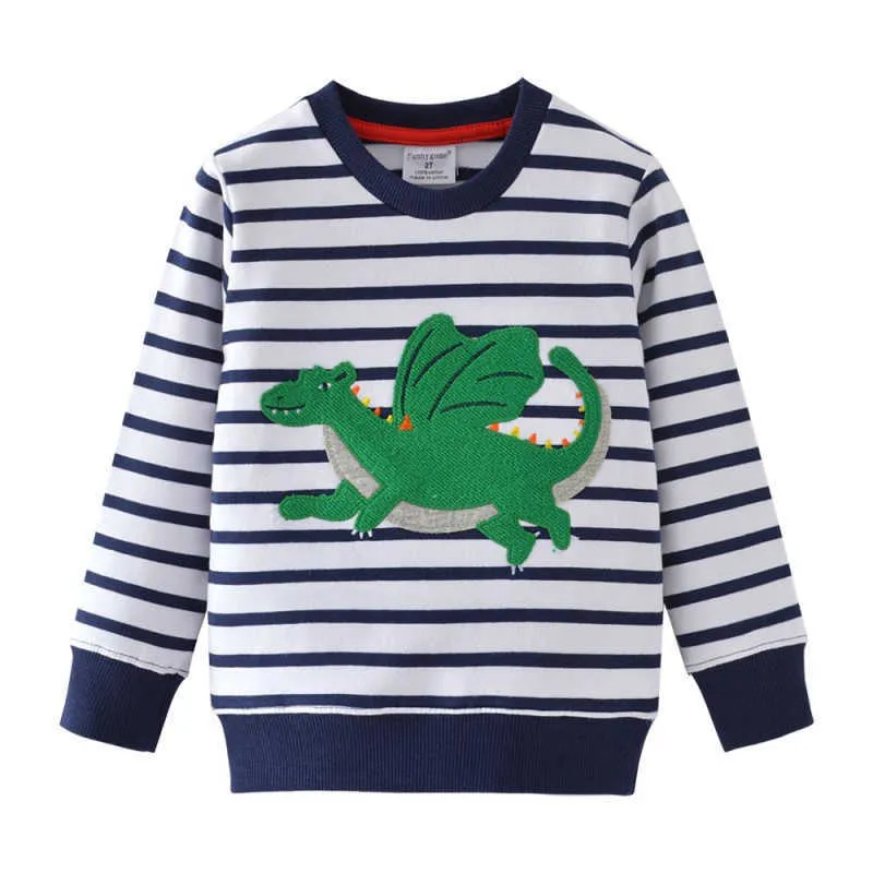 Springende meter baby meisjes sweatshirt lange mouw lente herfst winter cartoon kleding met gedrukte karakters shirts 210529