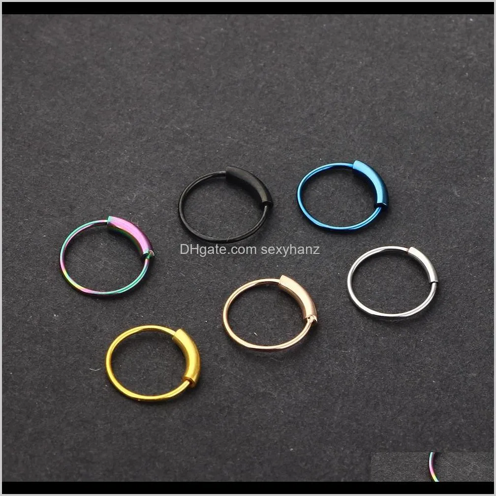 septum ring,316l steel seamless continuous nose hoop rings lip ear piercing 6 colors 22 gauge 0.6mm 6/810mm 100pcs mix