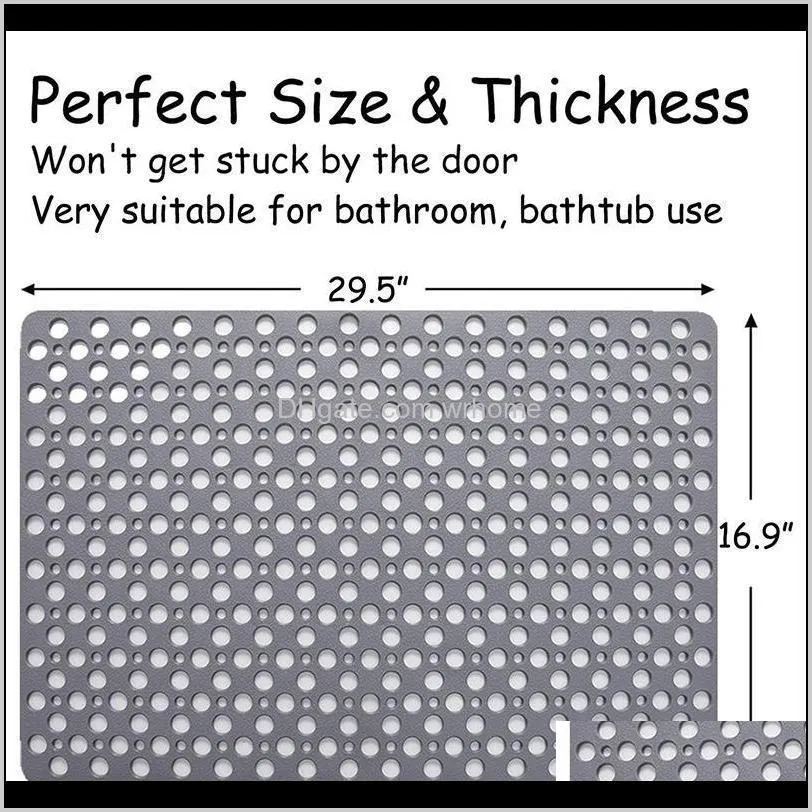 Non Slip Bath Mat Anti Mould Shower Mats TPE Bathroom Bathtub Mat Floor Shower Mats Anti Slip with Suction Cups