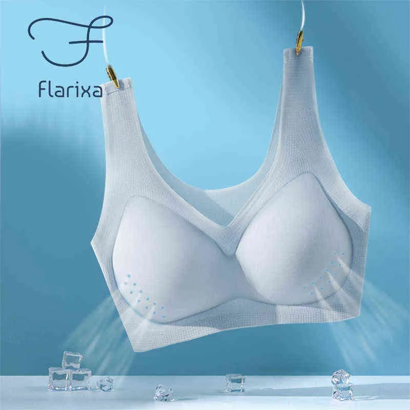 Flarixa Dames Plus Size Naadloze Bh Push Up Onzichtbare Bh Backless Bralette Beauty Back Vest Zonder Botten Sportondergoed 211217