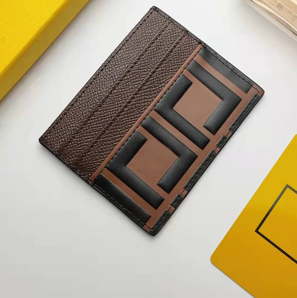 Fashion, lusso e convenienza borsa portacarte sandwich 6 fessure per carte con logo etichetta interna pelle di vitello nera materiale 8 colori opzionali