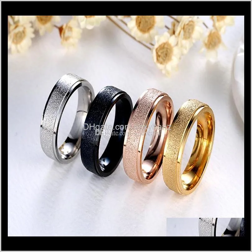 frosted ring stainless steel dull polish ring silver gold band rings women mens rings fashion jewelry will and sandy new