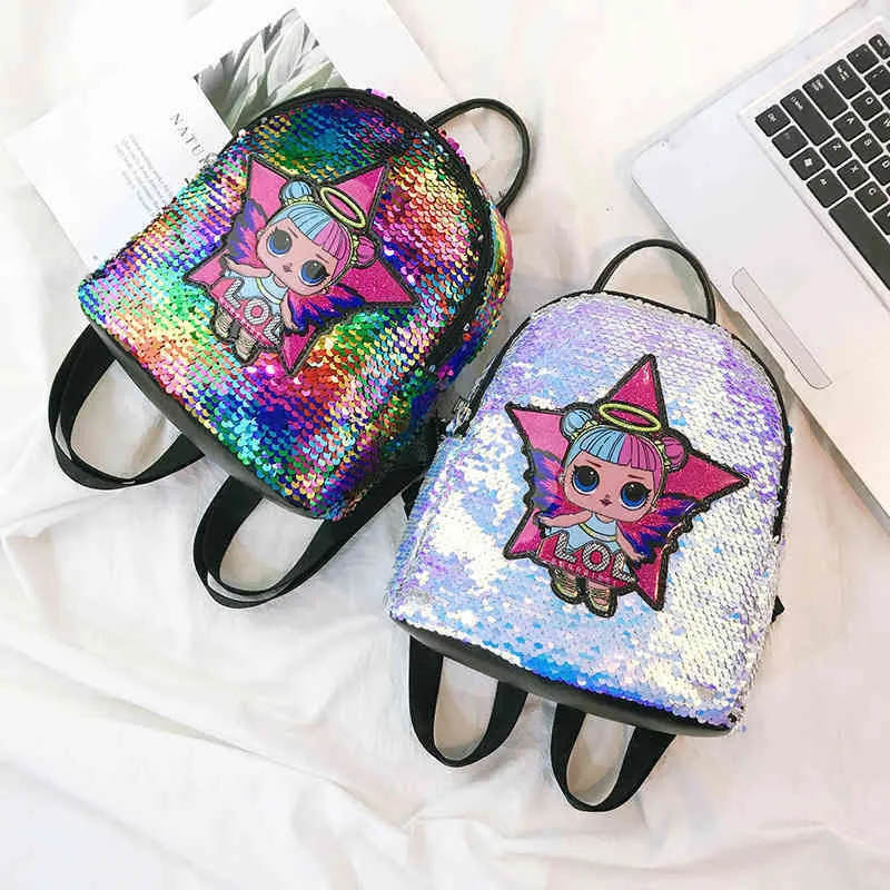 HBP Non-Brand Q Sequin Backpack Mini coreano Butterfly Star Angel Sport.0018