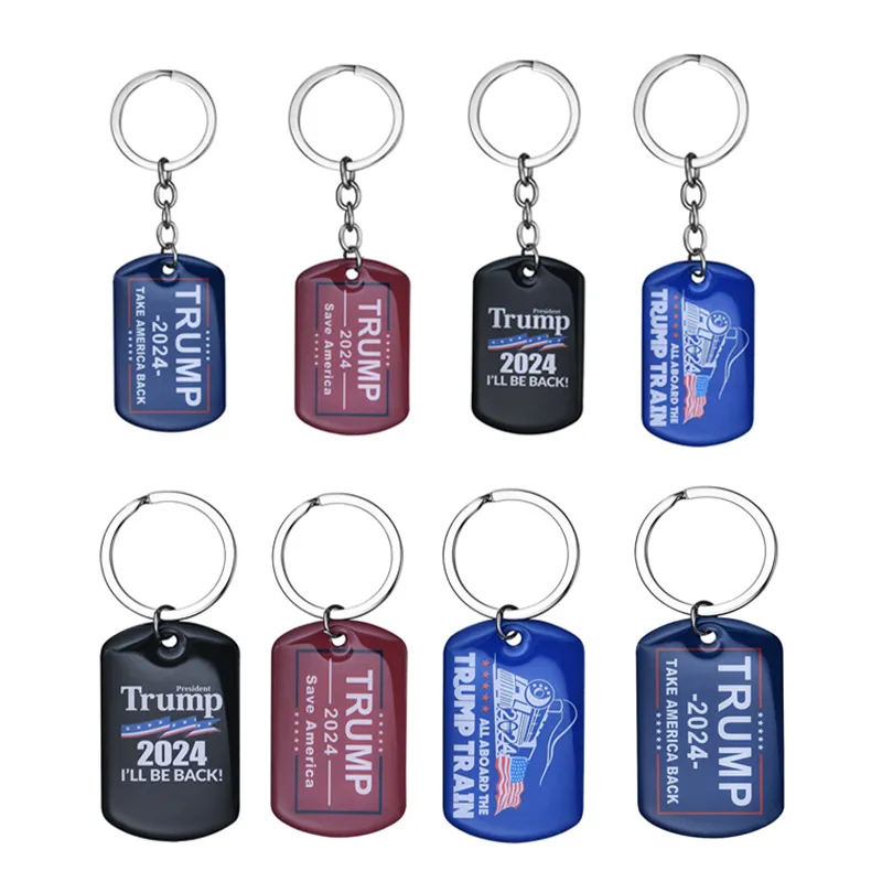 Stainless Steel Trump Flight Tag Keychain Pendant Creative Luggage