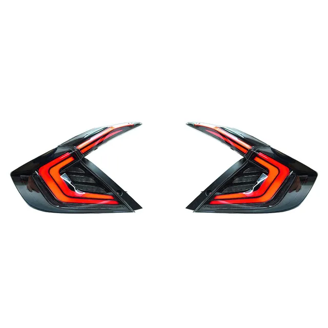 Luzes do carro do carro conduzido luzes da cauda apto para Honda Civic x G10 10th 2016-2019 Lâmpadas traseiras Lâmpadas de fumo vermelho Luz de freio