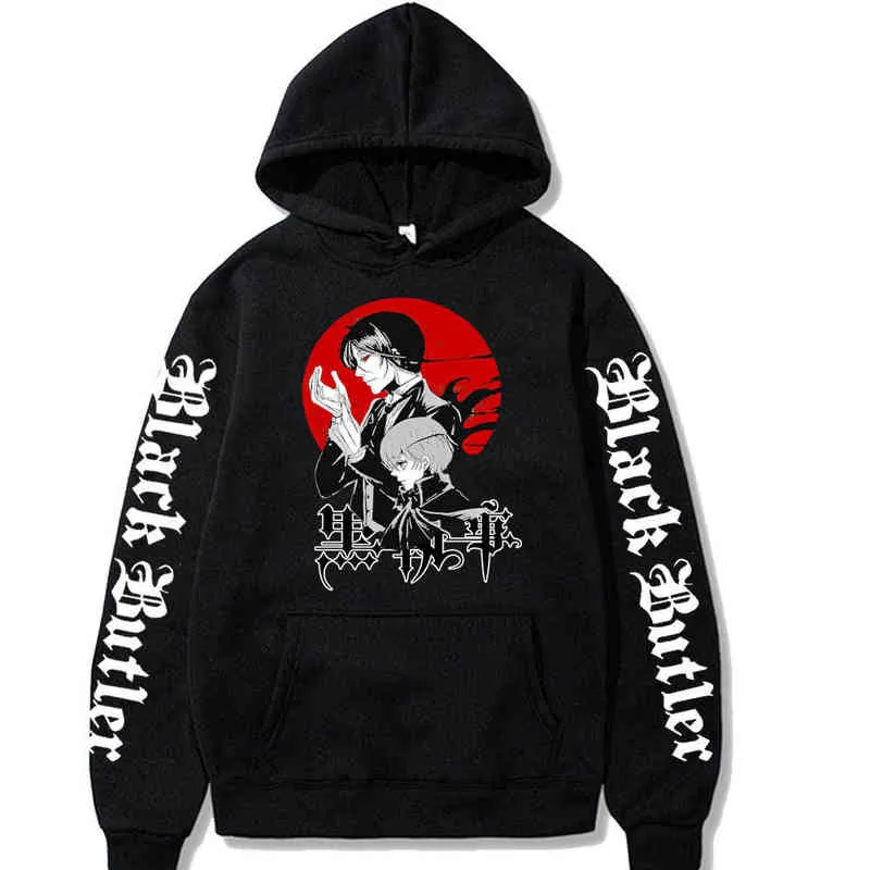 Anime Black Butler Hoodies Män Kvinnor Streetwear Pullover Harajuku Hip Hop Hoodie Sweatshirt Kläder H1227