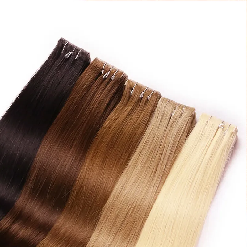 Hand Hook Tape In Human Hair Extensions Mer LifeLike och Secretive 2.5g / Piece 300g / Lot 14-24INCH Ny produktfabrikuttag