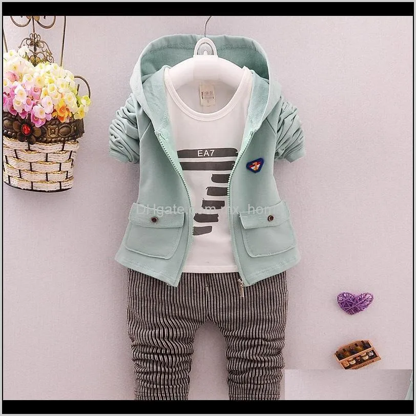 baby boy sets new spring cotton number printing longsleeve t-shirts+coats+pants 3pcs suits for kids children`s clothing