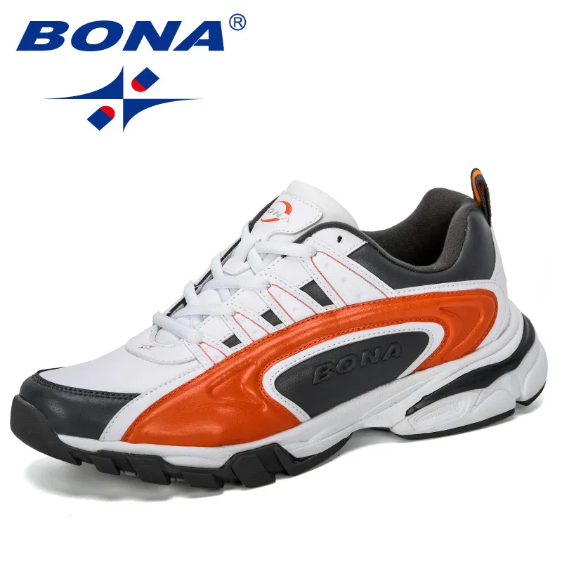 BONA 2019 새로운 디자이너 남자 운동화 스포츠 야외 신발 남자 운동화 트레이너 Zapatos 드 Hombre 신발 남성 편안한