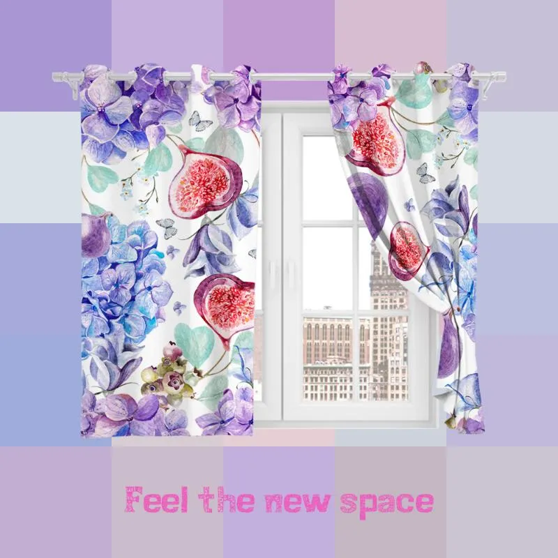 Rideaux rideaux poinçon crochet occultant violet personnalisé pleine ombre stores de protection solaire pour fenêtres maison cuisine chambre salon décoration