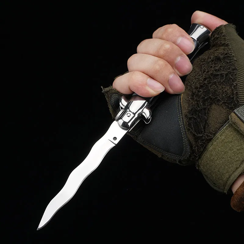 O padrinho da Itália de 9 polegadas ACK STILETTO MAFIA Horizontal Dobring Knife Automatic Pocket Knives 11 13 Auto Kriss EDC Tool1444944