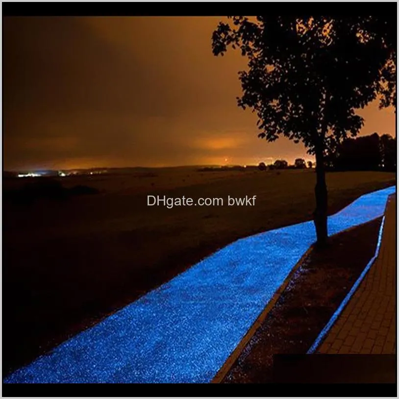 bakhuk 100 pcs blue /green glow stone in the dark glow pebble blue for garden walkway and decor