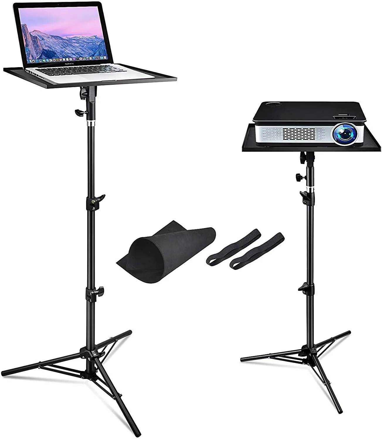 Support de trépied pour projecteur d'ordinateur portable, support universel réglable pour ordinateur portable, support d'équipement DJ, support de trépied pliable extérieur pour scène ou studio