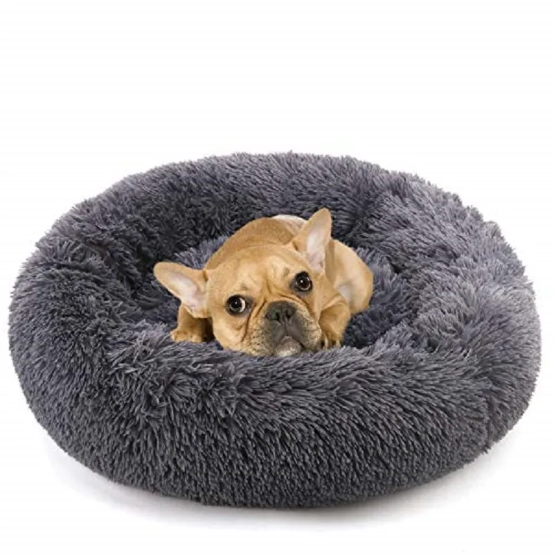 Cama para perros de mascotas Larga peluche Suave Sop Soft Bed Kennel Casa redonda Casa de gato para perros Mats Cushion Gran Banco de estera grande Banco Dropshipping 210401