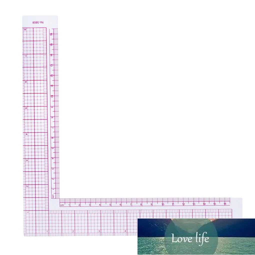 2-teiliges L-Quadrat-Form-90-Grad-Winkellineal aus Kunststoff zum Zeichnen und Nähen, professionelles Schneiderhandwerkswerkzeug, Fabrikpreis, Expertendesign, Qualität, neuester Stil, Original