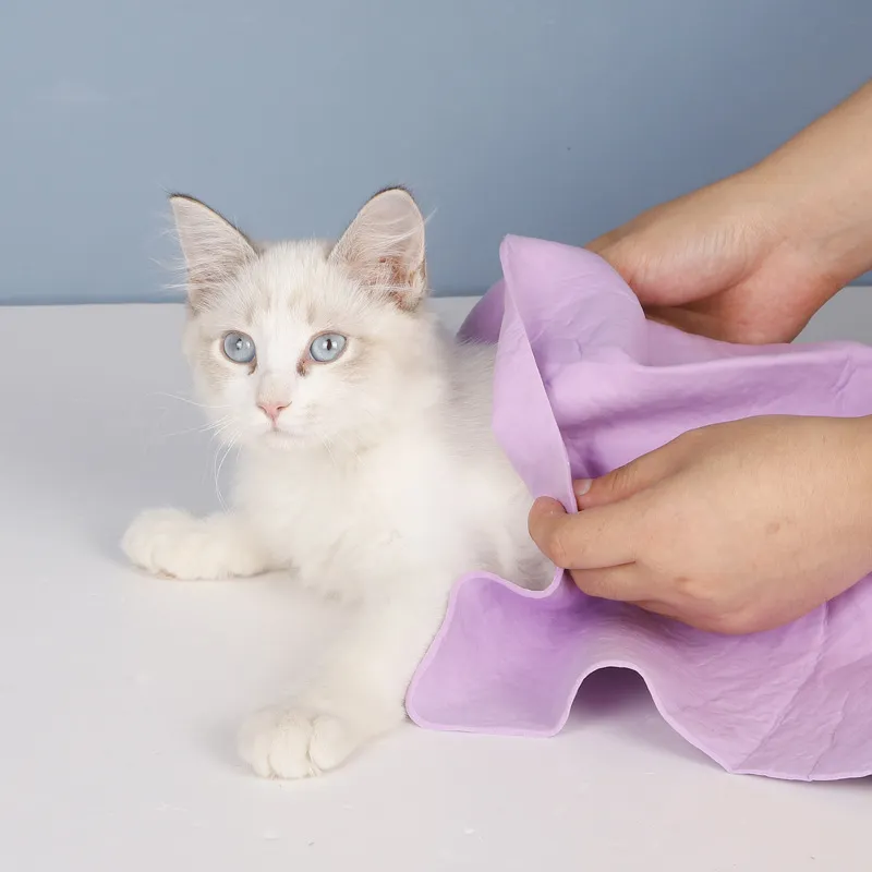 Grande 66 * 43 * 0,2 cm asciugamano super assorbente ad asciugatura rapida bagno per animali morbido l lavabile in lavatrice adatto per cani e gatti animali domestici di qualsiasi taglia