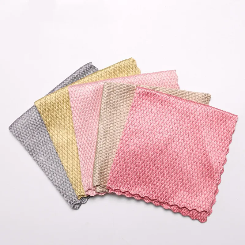window cleaning cloths french terry Kitchen Dish Cloth Absorbent Scouring Pad Non-stick Oil Stripe Towels Household Wiping Towel LSK717