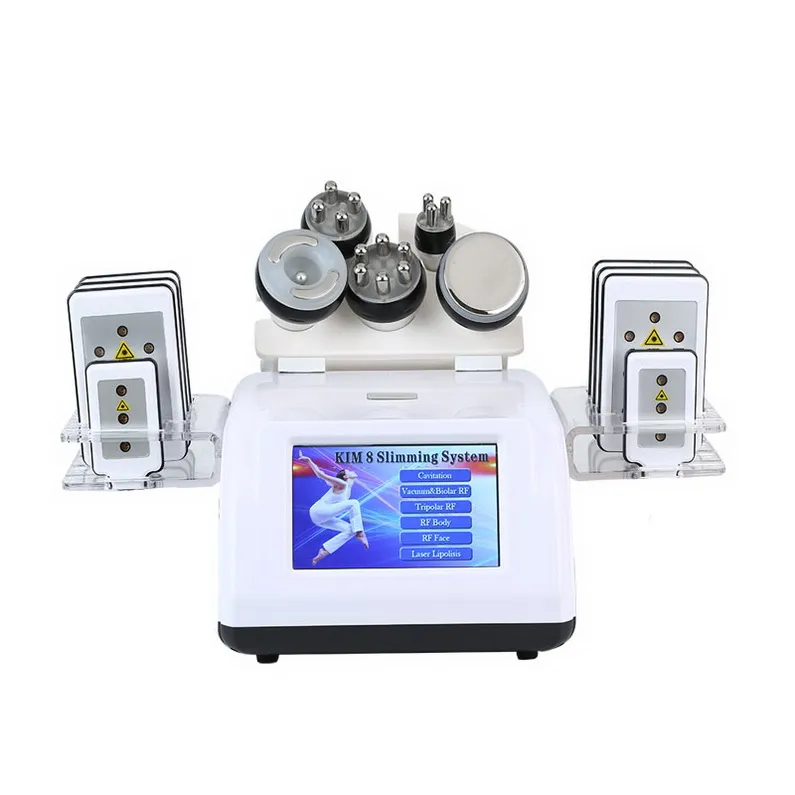 6 IN 1 Cavitation Radio Frequency Body Shaping Weight Loss 40K Ultrasonic Vacuum Bipolar RF Liposuction Lipo Laser Slimming Machine Salon Home Use