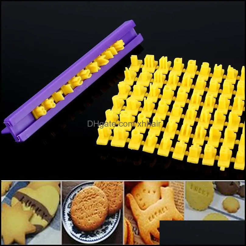 Fondant Cake Chocolate Decorating Tools Alphabet Numbers Symbol Seal Pressing Die Kitchen Biscuits Baking Printing Molds Moulds