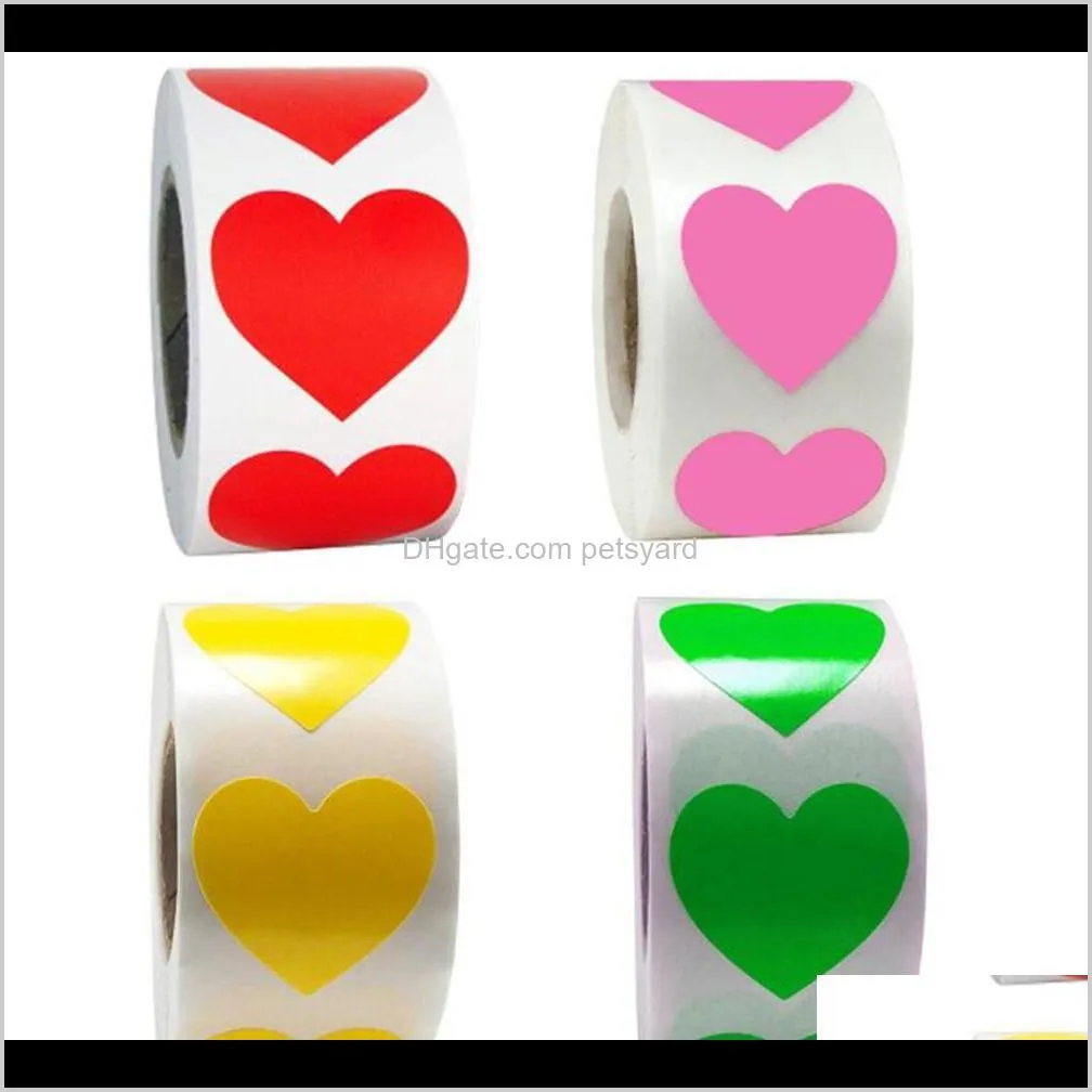 valentine`s heart red stickers seal labels 500 stickers/roll labels stickers scrapbooking 245 n2
