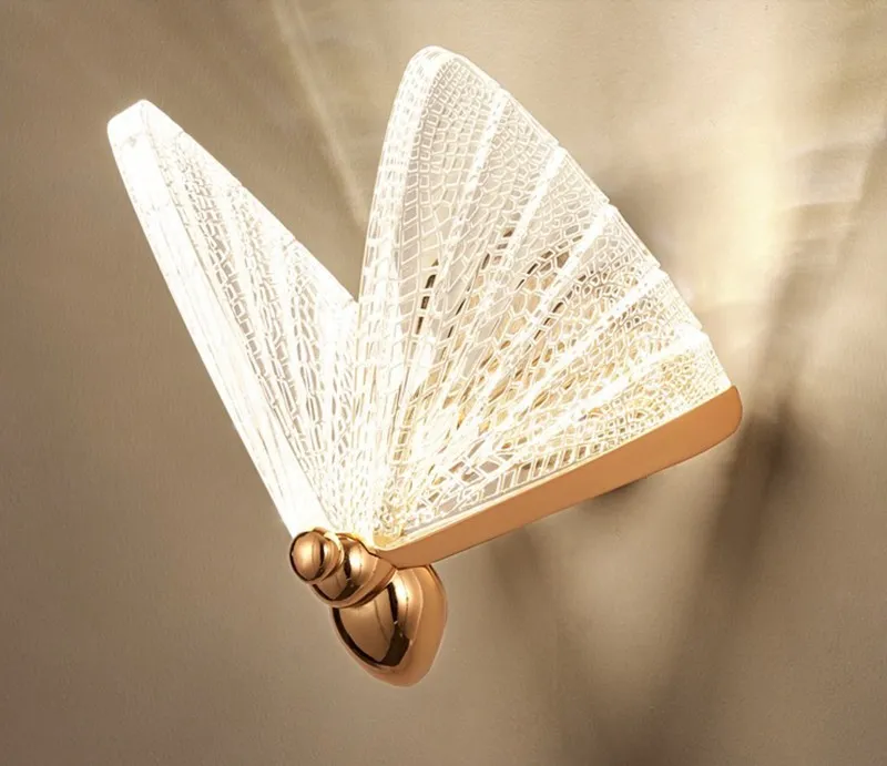 2021 Butterfly Wandlamp Nordic Moderne Minimalistische Luxe Trap Nachtkastje Slaapkamer Achtergrond Aisle Lighting Decoration