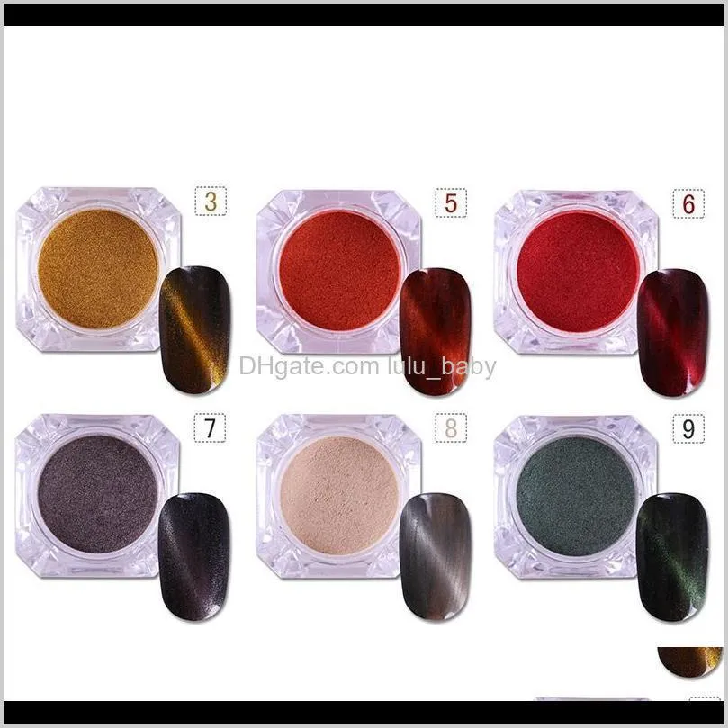 born pretty 6 boxes 3d cat eye powder magic mirror powder dust uv gel polish nail glitter magnetic pigment dust