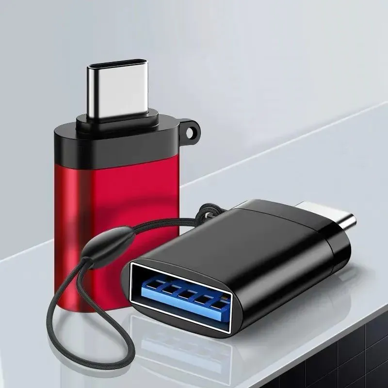 2PCS USB-C OTG-adaptrar USB 3.0 För att skriva C Adapter för MacBookPro Xiaomi Huawei Mini Type-C-omvandlare med sträng