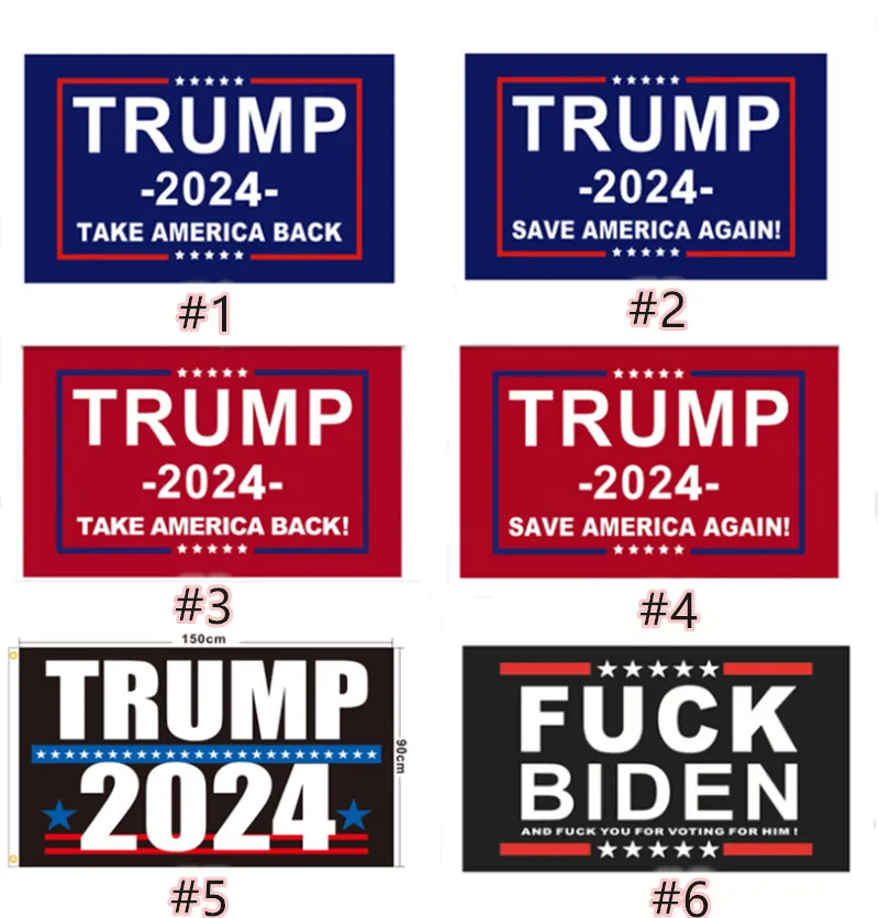 Gratis Trump -flagga 2024 Valbanner Donald Ta America Back Save Americas igen Ivanka Biden Flags 150*90 cm 6 stilar i lager