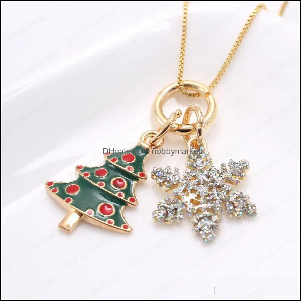 fashion christmas style necklace diy girls lovely gift snowflake pendant necklace for baby chain jewelry diy design