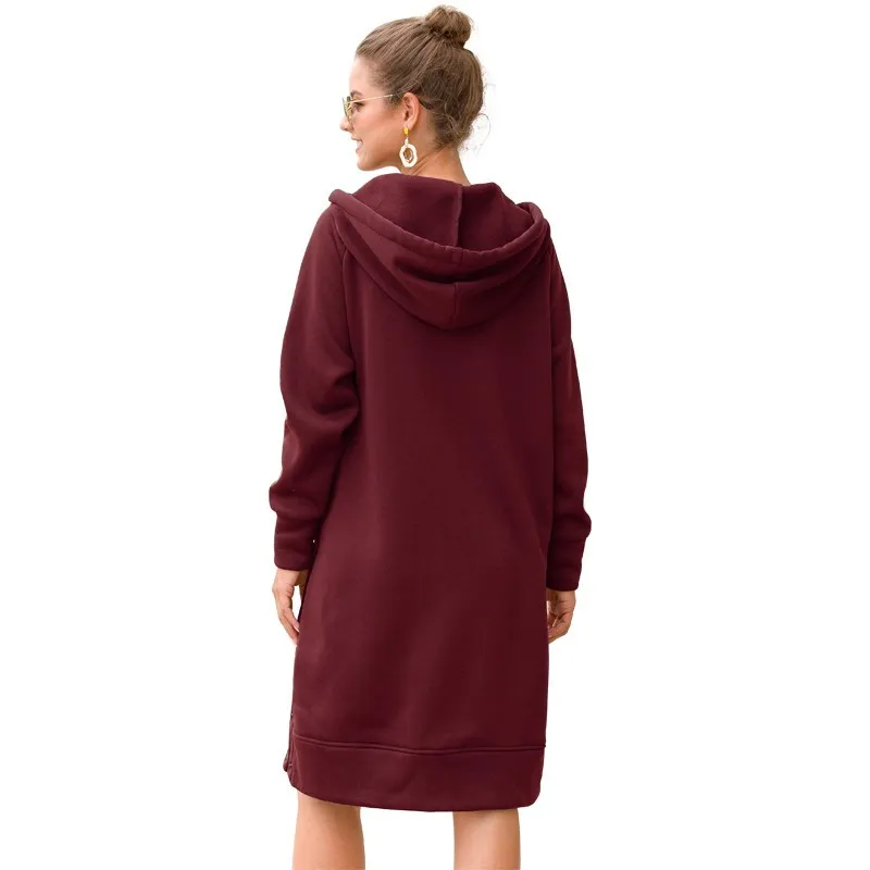 Robe Pull Hiver Femme – Capuche, Ligne A, Manches Longues, Paillettes – Style Cocktail