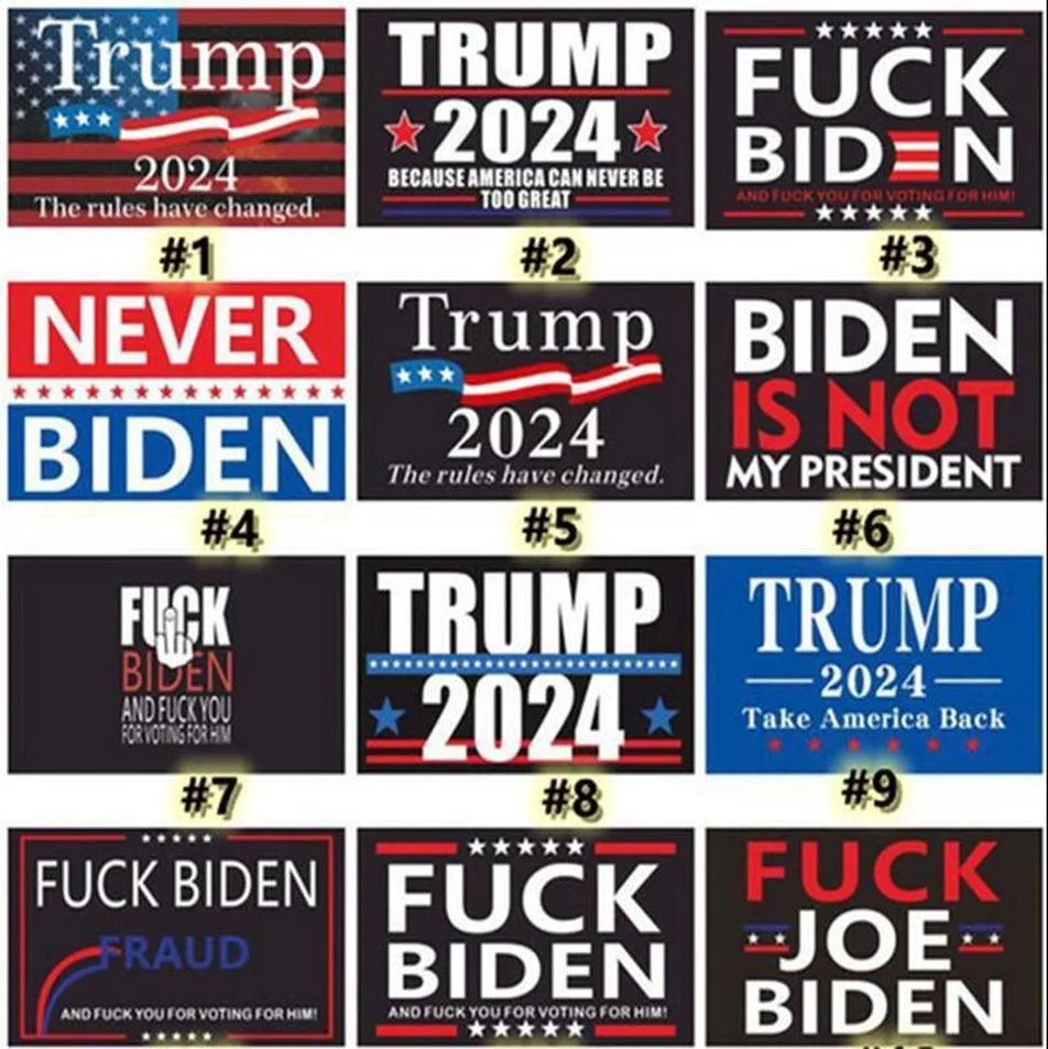 18 Styles Trump 2024 Flag Anti Biden Never BIDEN Donald Trump Funny Garden 2024 Campaign Banner MAGA KAG Republican USA Flags