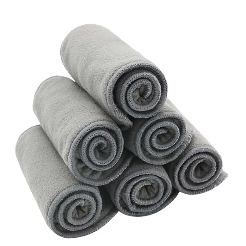 HappyFlute Bamboo Charcoal Inserts Baby Nappy Inserts Diaper liner 10pcs Packing 2layers microfiber +2 layers Microfiber insert 211028