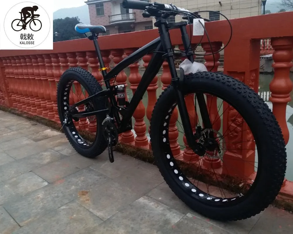 Kalosse M310 Fat Bike 26 * 4.0 pollici Snow Full Suspension Bicicletta Mountain 24 velocità 26er Bikes