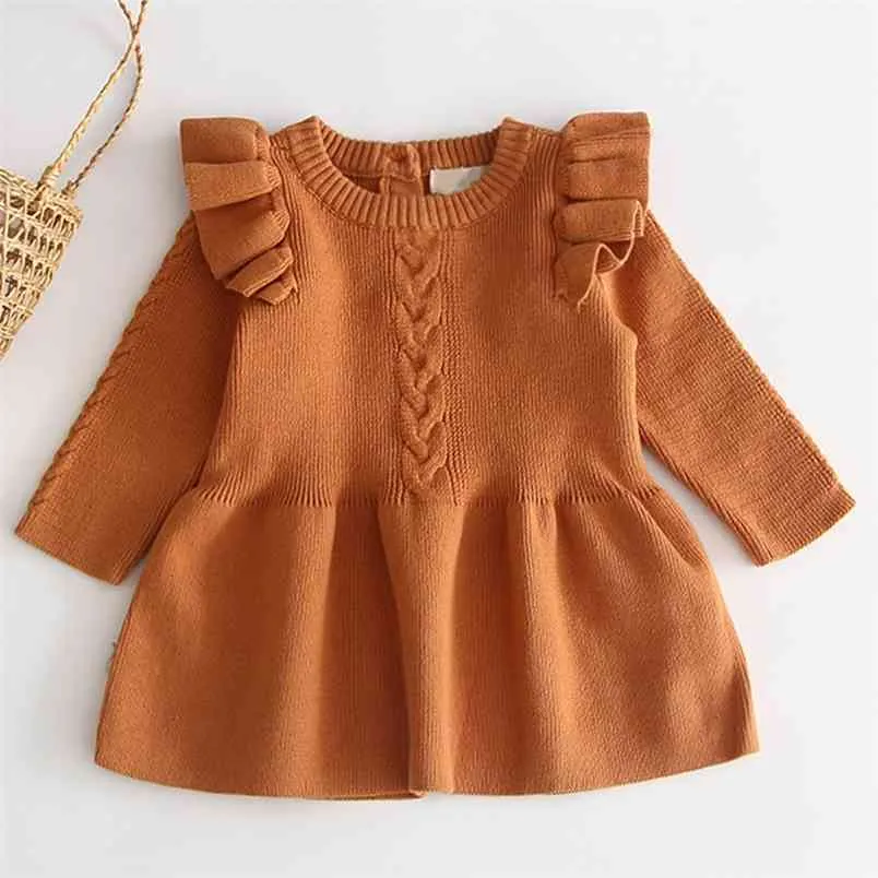 Fille bébé vêtements automne hiver infantile robe de noël tricot pull chaud premier anniversaire 210528