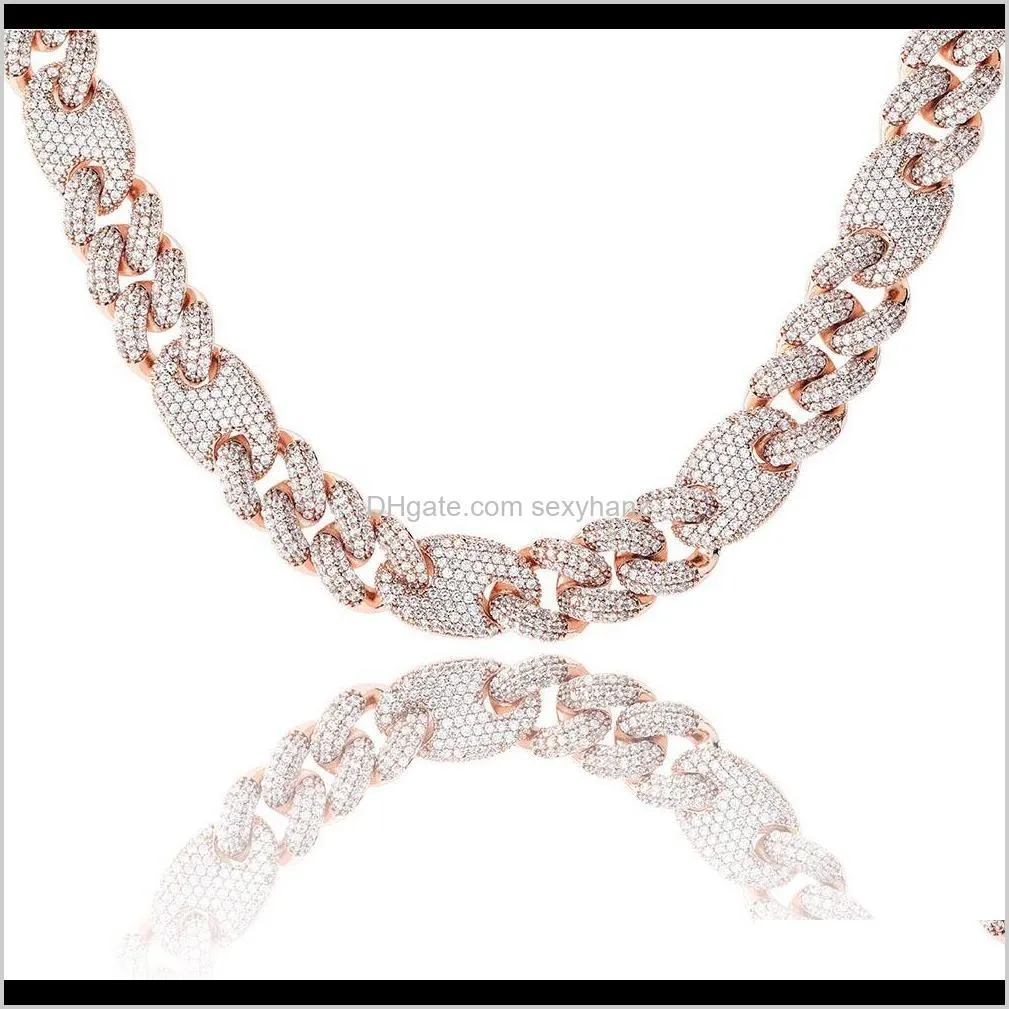 cz prong setting cuban link chain 16mm heavy  baguette zircon iced out cuban link necklace bling bling hip hop jewelry