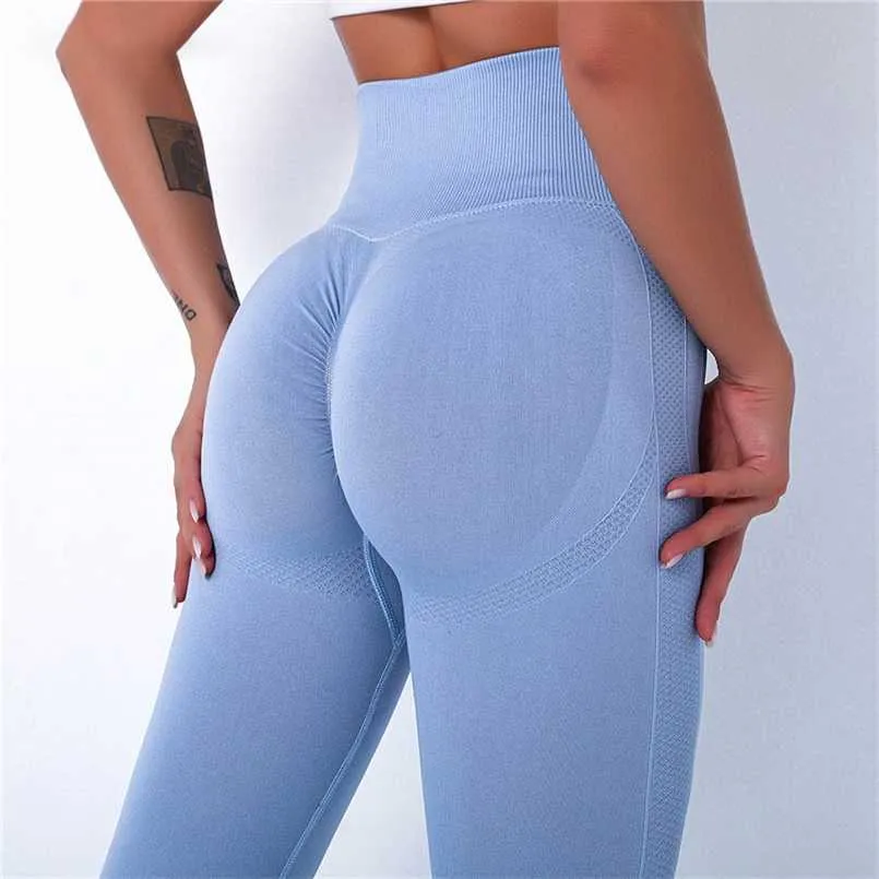 Women Bubble Butt Yoga Leggings Hip Push Up Gym Fitness Pants Seamless  Workout Running Trousers