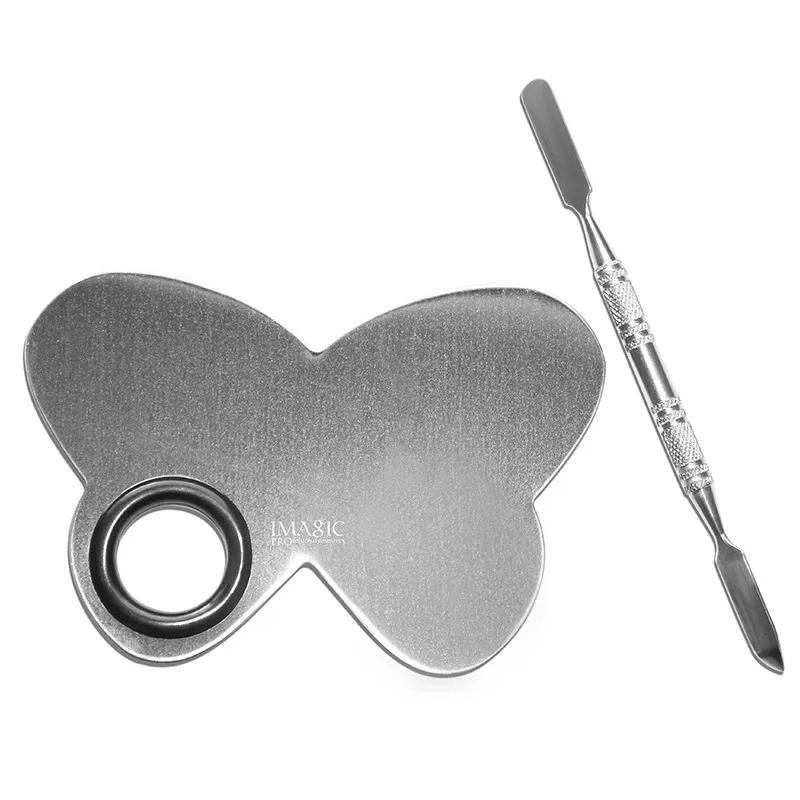 2 Stück Edelstahl Make-up Palette Mit Spatel – 11,5 X 7,5 Cm, Zum Mischen Von Foundation & Farben