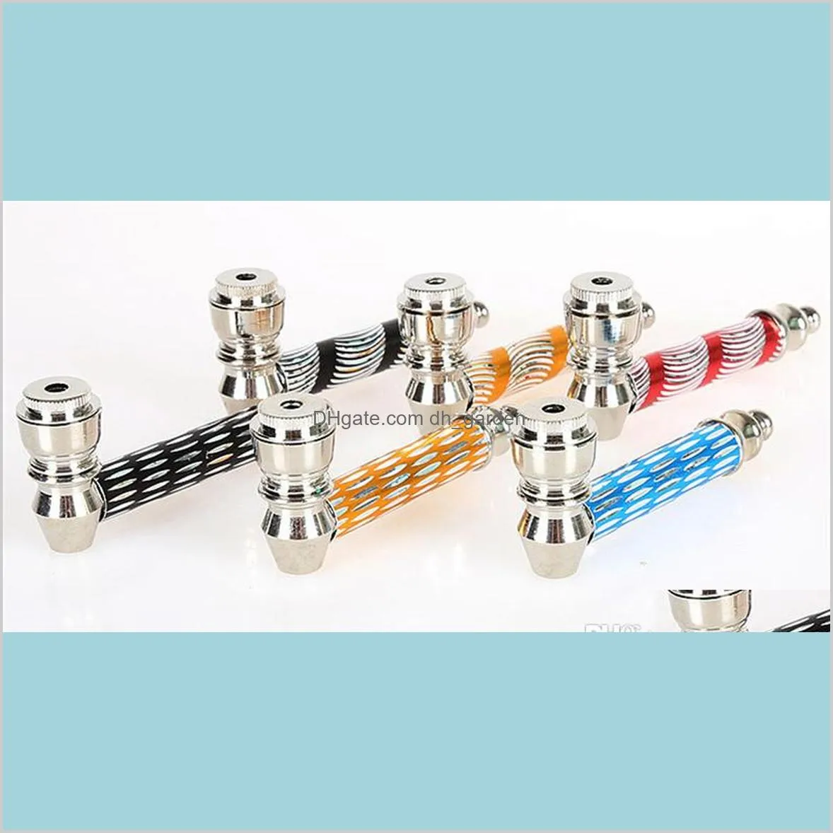 10pcs/lot colorful smoking pipes metal pipe