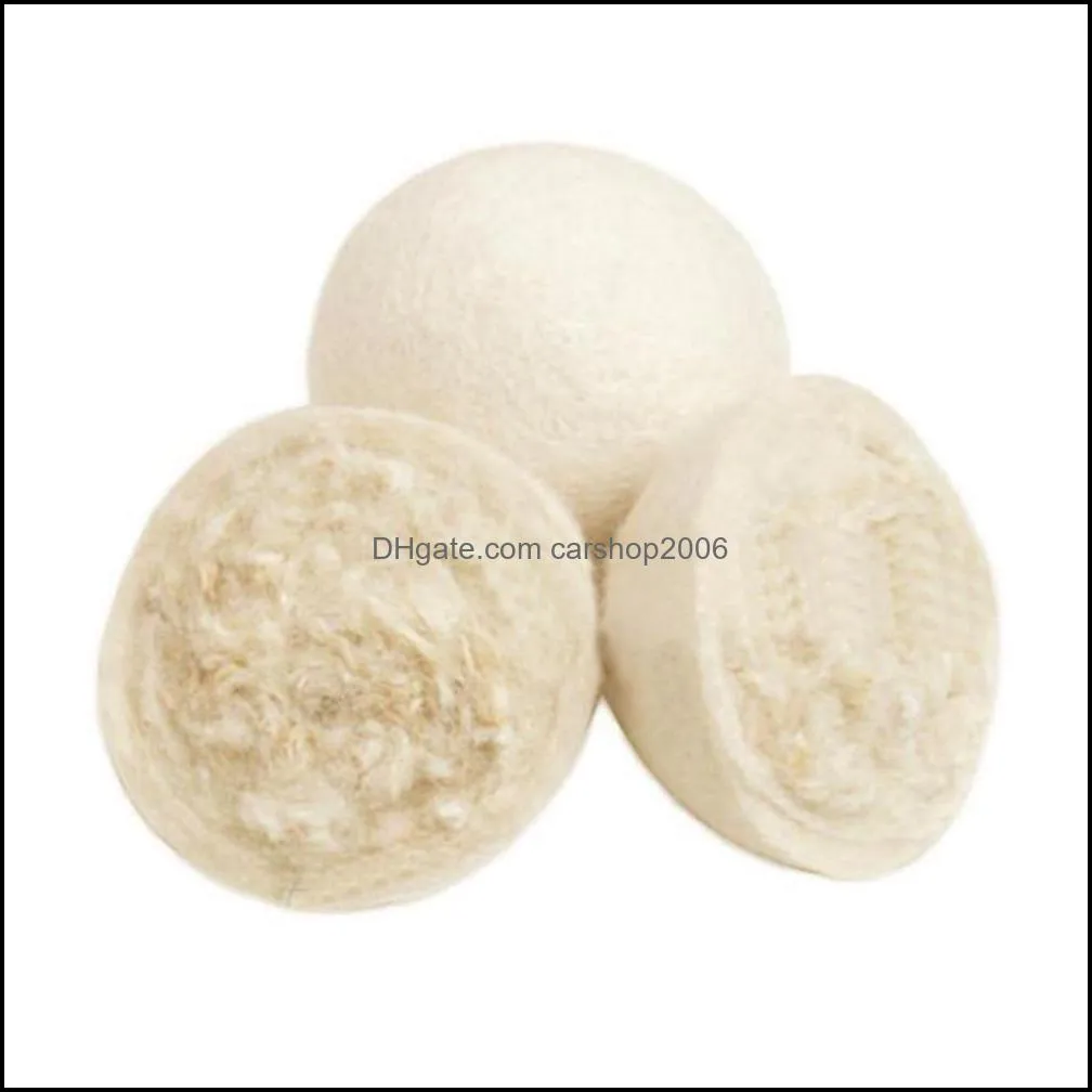 Practical Laundry Clean Ball Reusable Natural Organic Laundry Fabric Softener Ball Premium Organic Wool Dryer Balls HWE7304