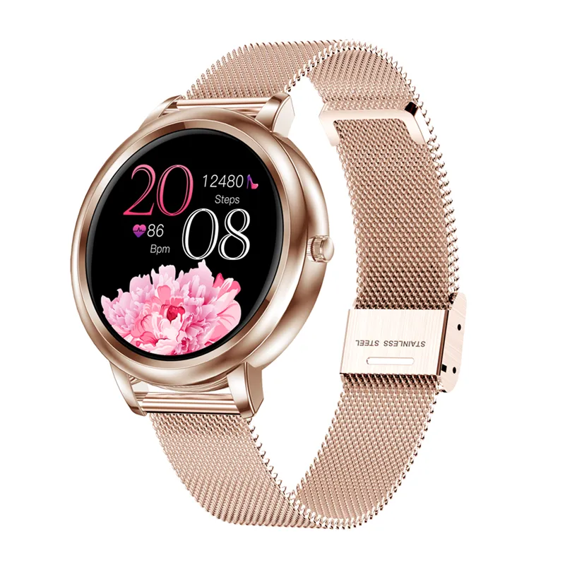 MK20 스마트 시계 2021 Full Touch Screen 39mm 직경 여성 Smartwatch 숙 녀 및 소녀는 안드로이드 및 iOS와 호환 가능