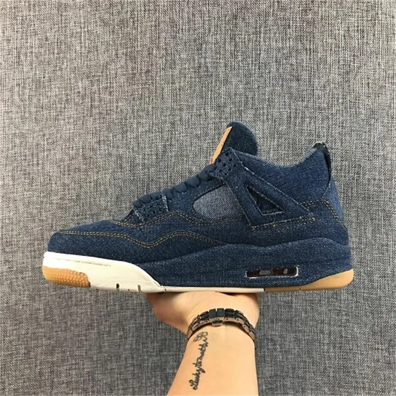 2019 Hottest 4 Denim 4S Blue Jean Men SPORT Shoes Quality Sports Sneakers With box AO2571-401