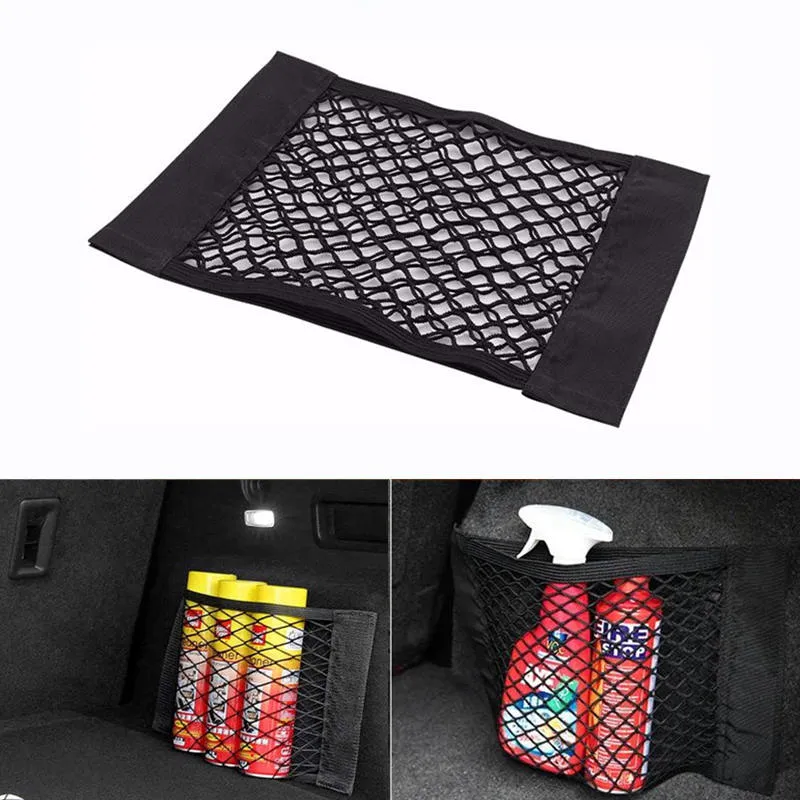 Universal Car Trunk Box Förvaringsväska Arrangörer Mesh Net för Tesla Model 3 S X Y Auto Tillbehör Organizer Ficka