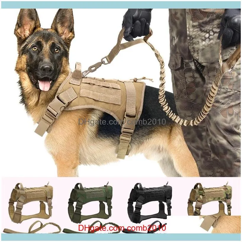 Tactical Dog Harness Vest Military K9 Working Dog Clothes Harness Leash Set Molle Dog Vest For Medium Large Dogs German Shepherd