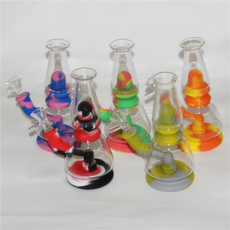 cone-shape hookah glass bong water pipes smoking pipe with quartz banger nail Dab Rigs thick recycler oil rig wax bubbler