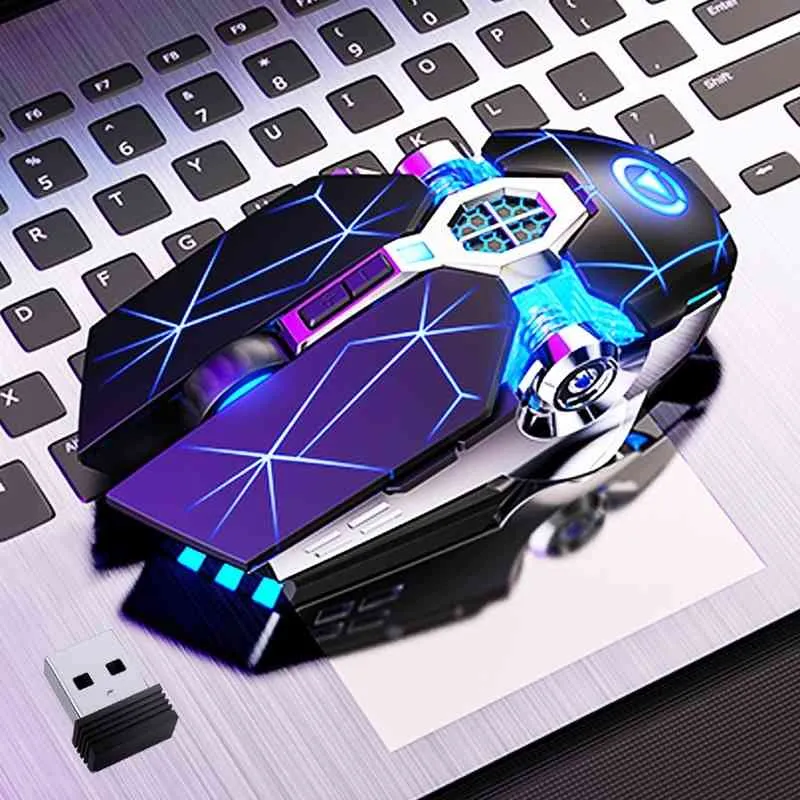 XZXWZX Mouse da Gaming Wireless con Guscio a Nido D'ape,11 Retroilluminato RGB Chroma,3.400 DPI