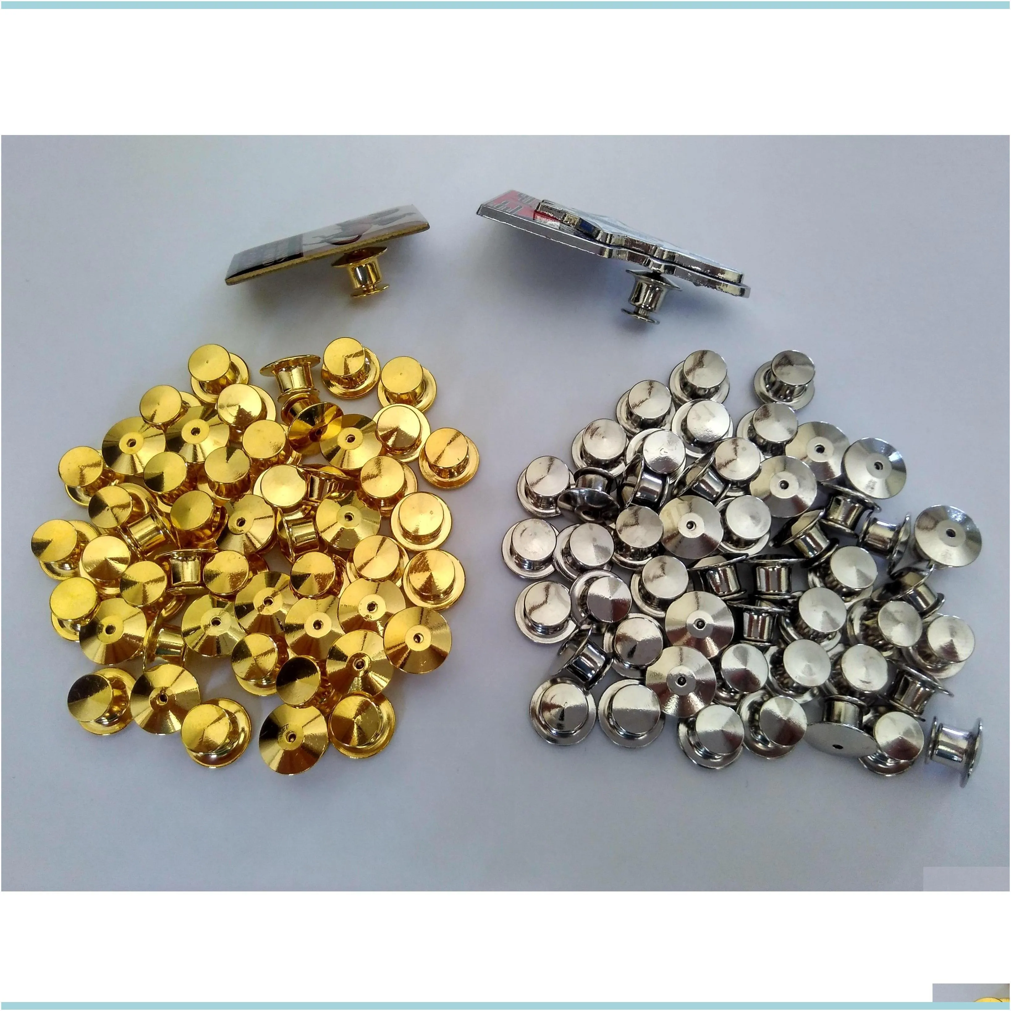 Klipsler Hooks Bulgular Bileşenleri JewelryGoldSier Askeri Polis Kulübü Takı için Hatbrass Yaka Kilitleme Pin Keepers Backs Savers Sahipleri