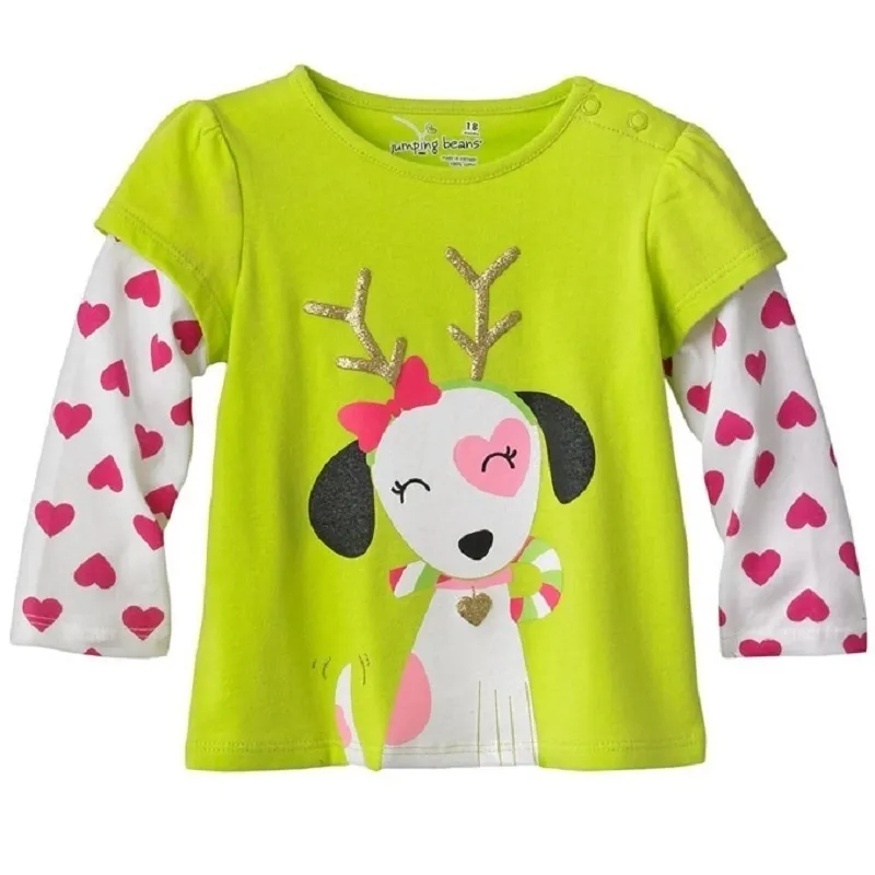 T-shirt per bambini di Natale T-shirt per ragazze T-shirt per bambini in cotone vestiti per neonate vestiti per cani regalo di Natale per ragazza 210413