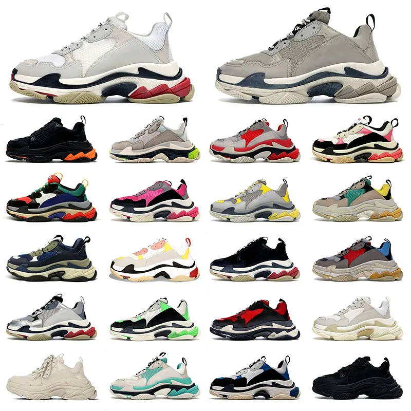 Triple S Original Shoes Platform Sneakers Men's Women's Fashion Luxurys Designers Sports Black White Grey Pink Blue Red Trainers Running Casual Outdoor