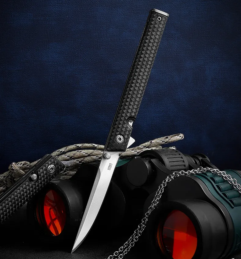 Canivete dobrável M390 EDC: canivete de perfil baixo para transporte diário, lâmina de cetim, pivô de rolamento de esferas IKBS, 3300 3350 7096