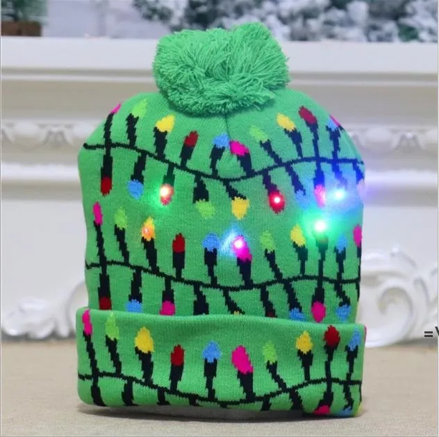 Led divertente cappello di Natale novità light-up colorato elegante berretto berretto a maglia natale festa jjf10911